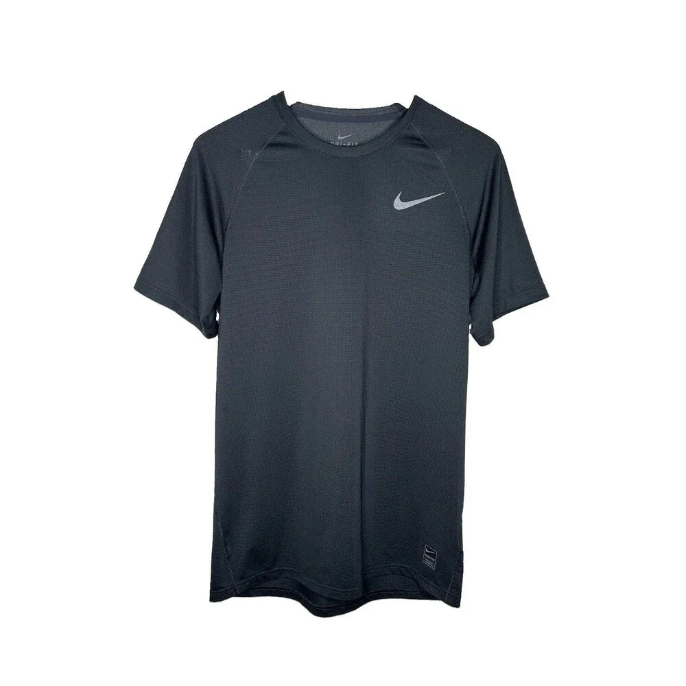Nike Pro Dri Fit Mens Size Medium Breathe Training Intense Workout Black T Shirt
